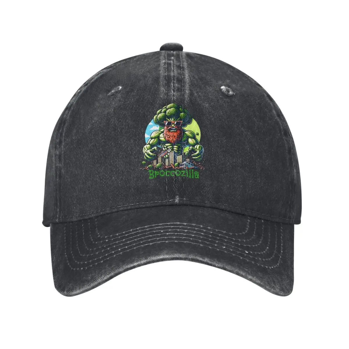 Broccozilla Multicolor Hat Peaked Women's Cap Broccoli Personalized Visor Protection Hats tops fugees graphic official-website