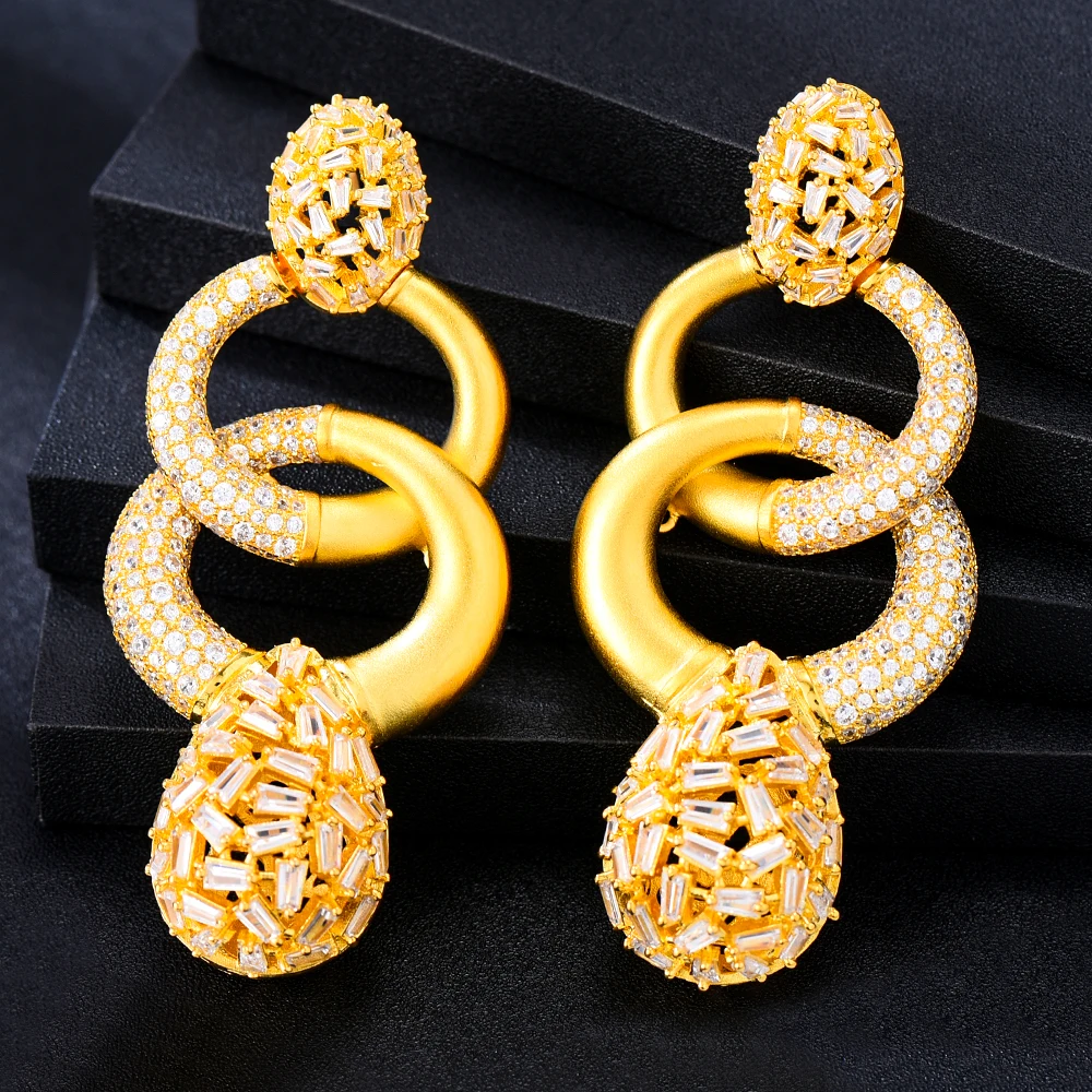 

Missvikki Luxury Fairy Big Dangle Earrings For Women Wedding Party Dubai Bridal New Trendy Earrings boucle d'oreille femme