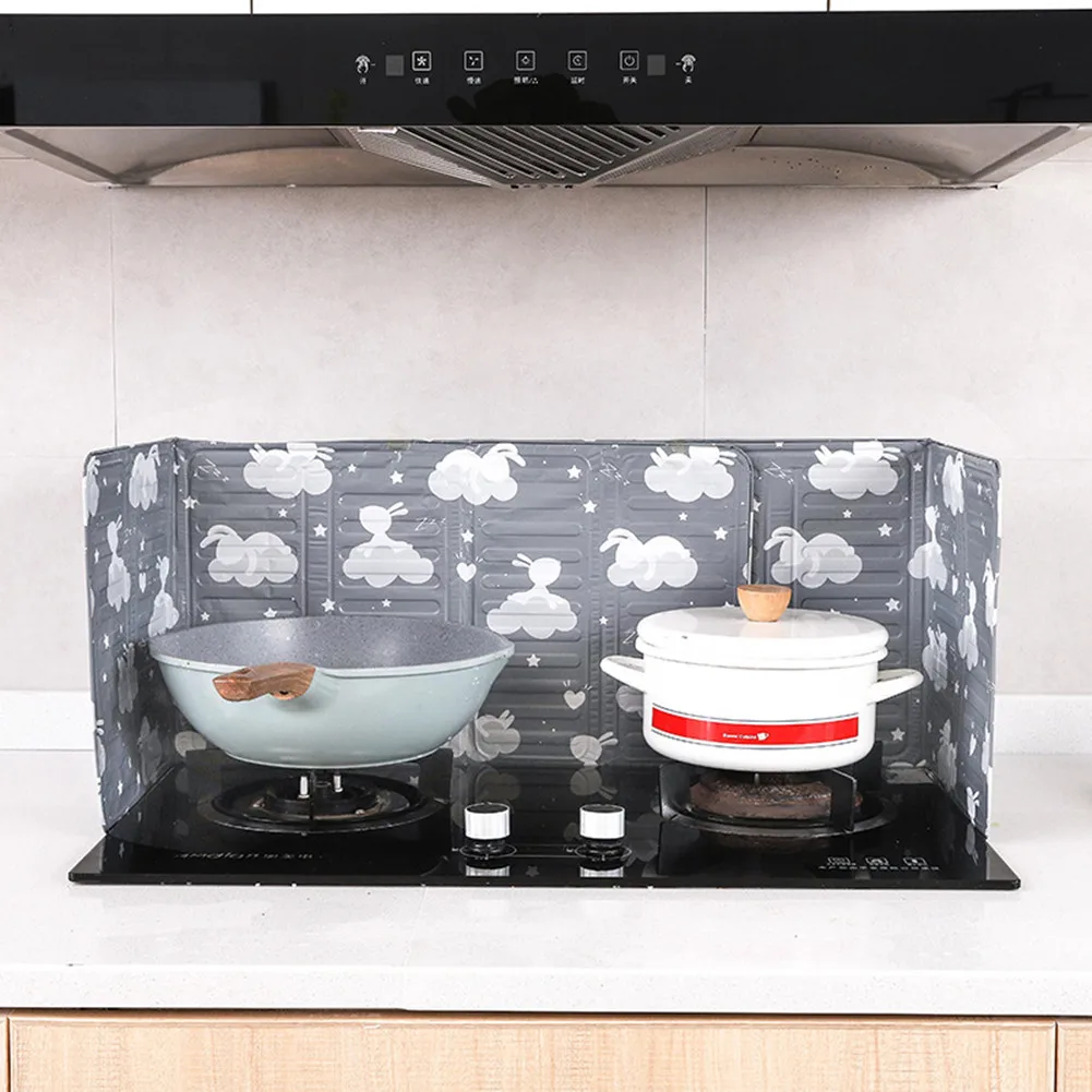 Aluminum Foil Cooking Spatter Guard Foldable for Stove Top Frying Pan Wok Anti Oil Splatter Screen 33.26x12.79x0.031in
