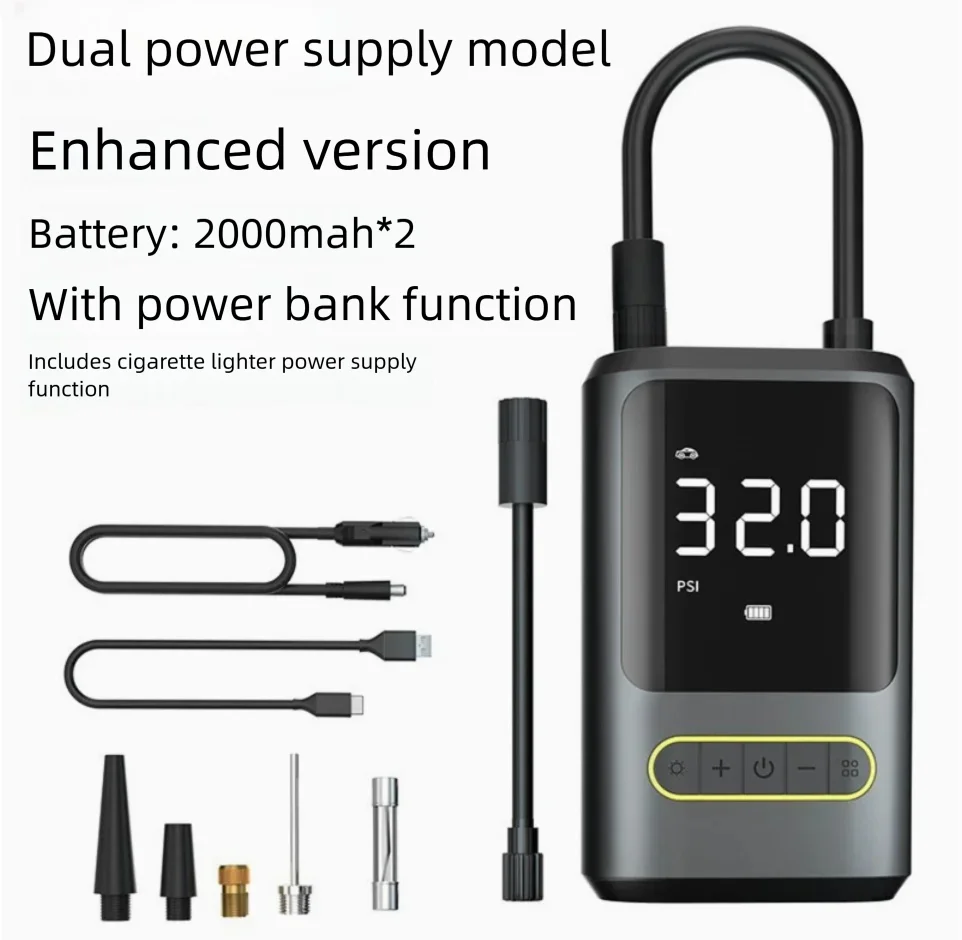Handheld Wireless Rechargeable Tire Inflator Portable Smart Digital Display Emergency Air Pump for Vehicles