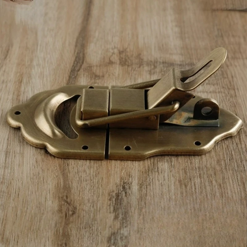 Vintage  Brass Locks and Handles for Old-Style Chests and Cabinets Classic Wooden Box Hardware