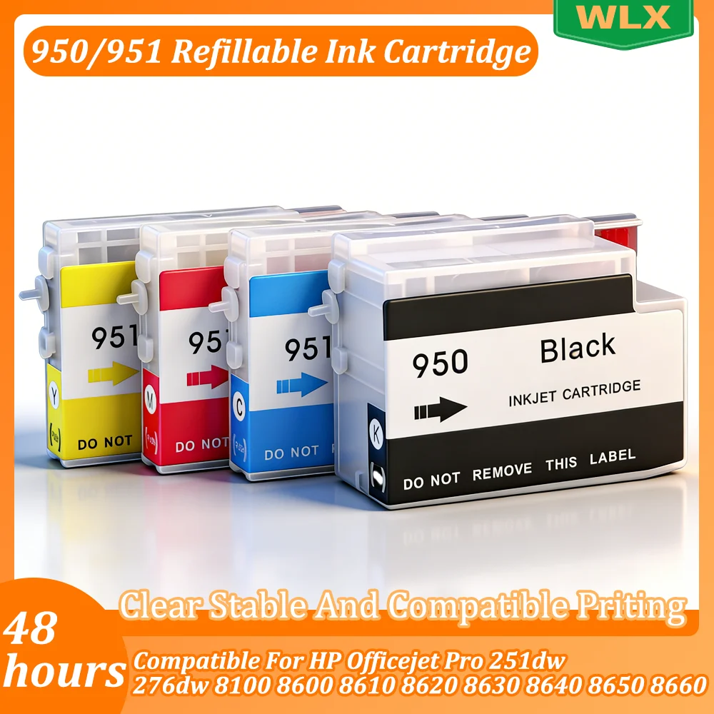 1/2/3SET 950/951 Refillable Ink Cartridge Compatible With HP Officejet Pro 251dw 276dw 8100 8600 8610 8620 8630 8640 8650 8660