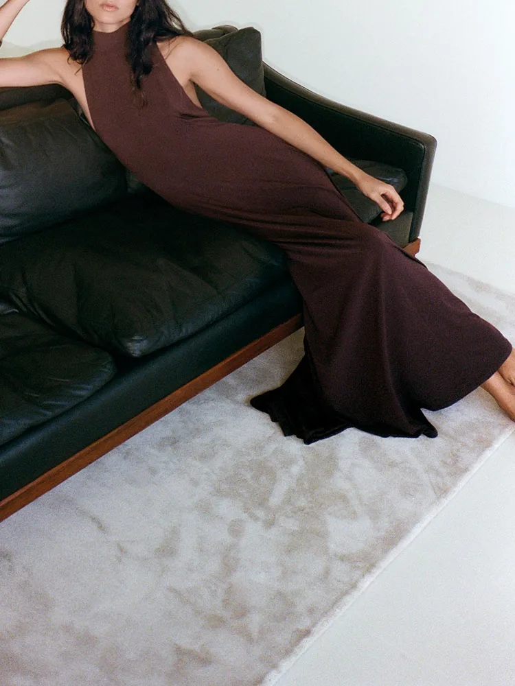 Faionable Long Svel Bal Hängekragen Dr. Neue Ankunft Herbst Damen Kleid mit hoher Taille für Bankettabende