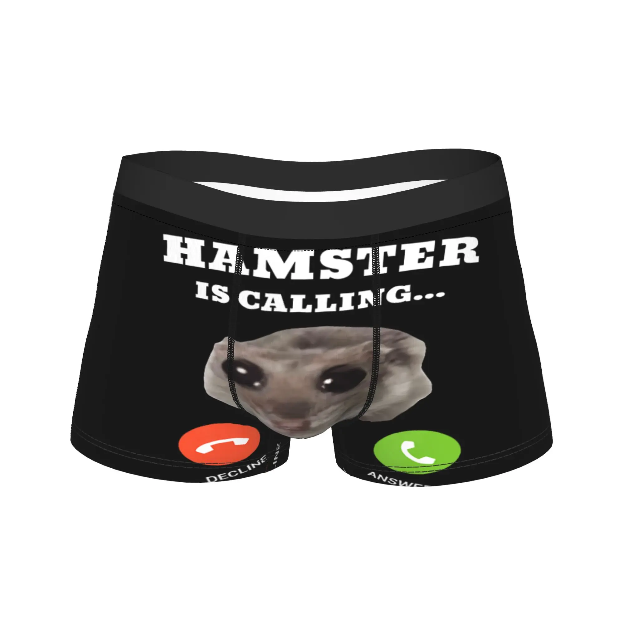 Sad Hamster Meme is Calling Shorts Briefs  Underwear Trenky Men Comfortable Trunk Custom Plus Size Underpants