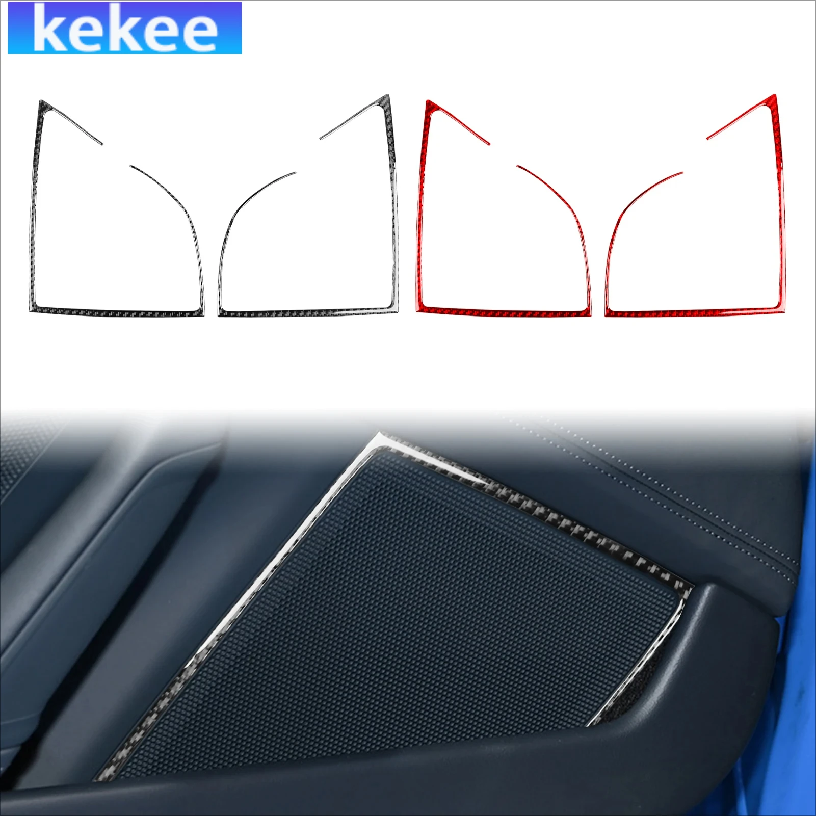 

For Porsche 992 911 2019-2024 Carbon Fiber Door Horn Speaker Frame Interior Car Accessories Soft Cover Tuning Sticker Auto Trim