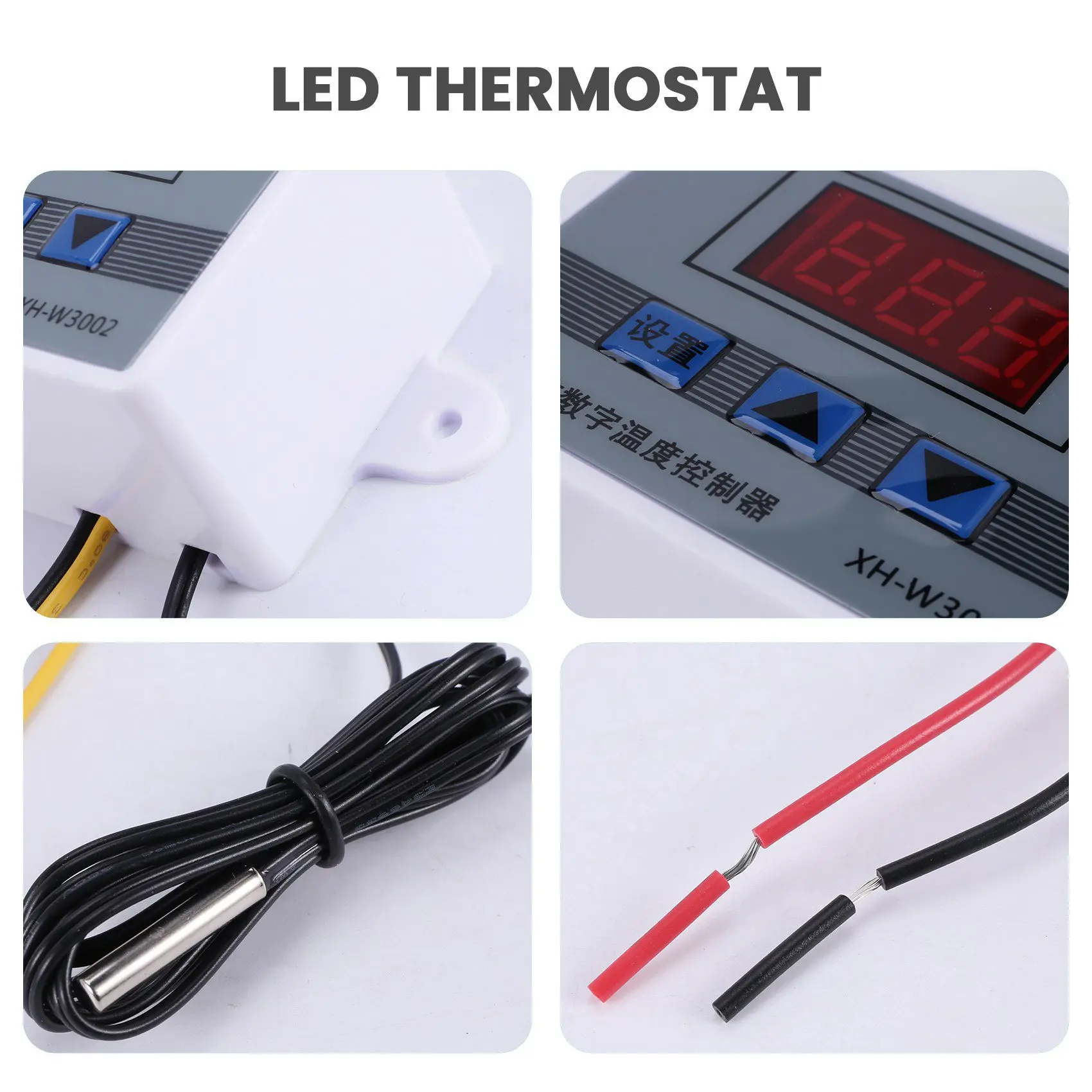 -AS58 XH-W3002 220 В цифровой светодиодный регулятор температуры 10A термостат переключатель зонд с водонепроницаемым датчиком W3002