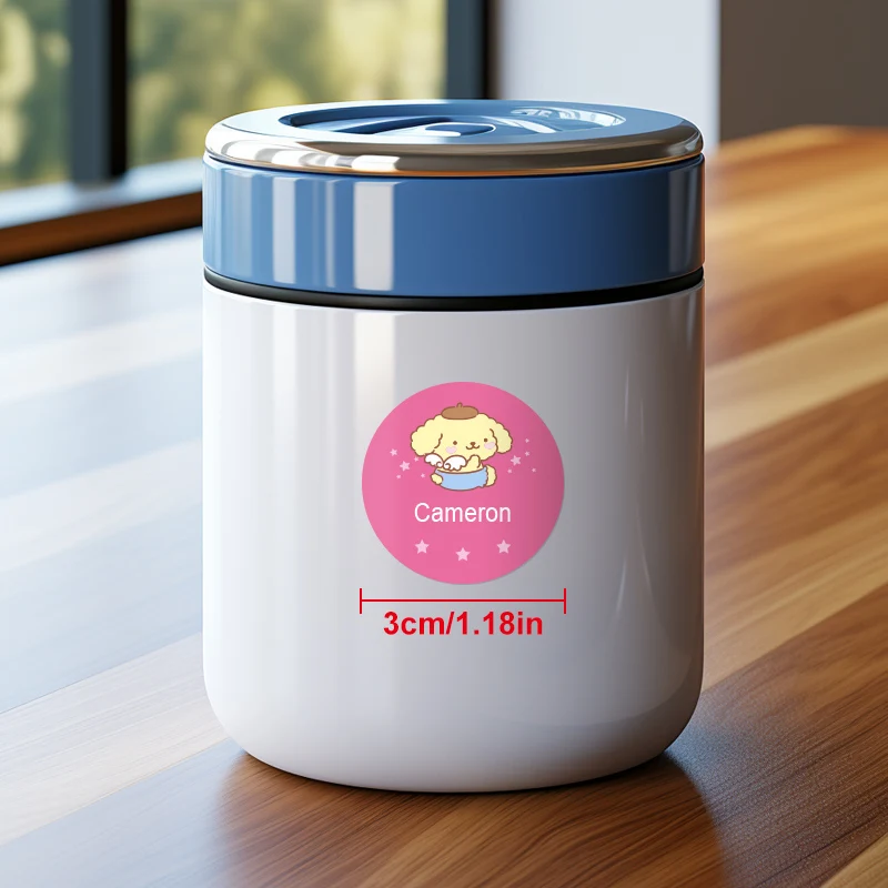 ملصقات اسم Pompompurin المخصصة للعودة إلى اللوازم المدرسية - ملصقات شخصية عصرية لامعة مقاومة للماء لهدايا عيد الميلاد #2