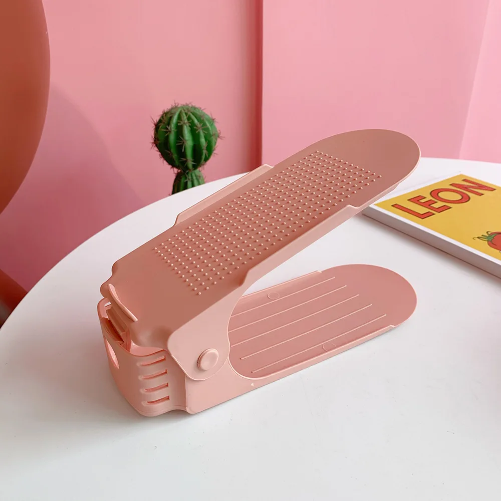 7/100 Stück modernes Schuhregal, Schuhaufbewahrungsregal, doppelschichtig, integriertes, verstellbares Kunststoff-Schuhregal für Zuhause und Wohnzimmer – Detail 2