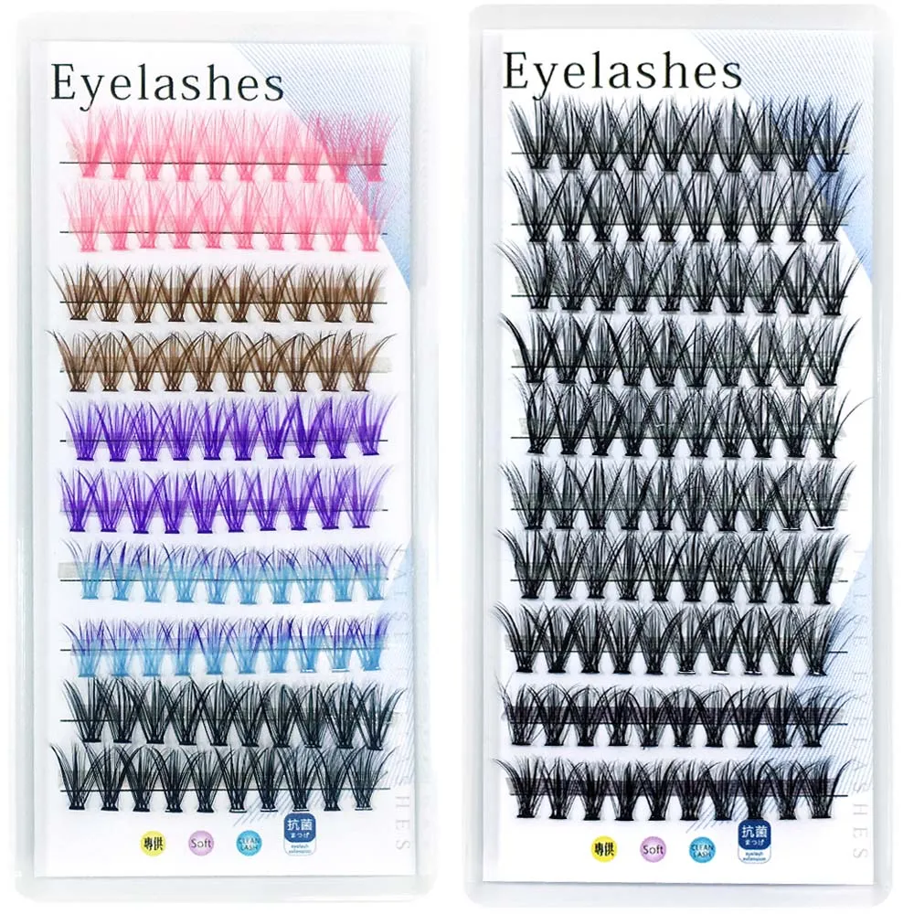 100 Cluster Professional Makeup Color Individual EyeLashes Grafting False Eyelashes eyelash extension individual eyelash bunche