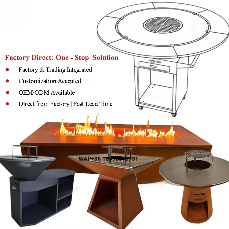 Weather Resistant Steel Various Sizes Available Bbq Pit Fire for Outdoor Party Manufacturer Direct Sale