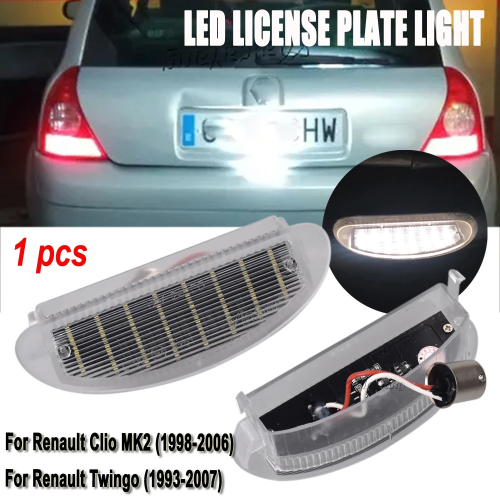 Pour Renault Clio MK2 Clio II 2 Twingo 1 pièces LED feux de plaque d'immatriculation de voiture 7700410754 Accessoires de feux arrière sans erreur