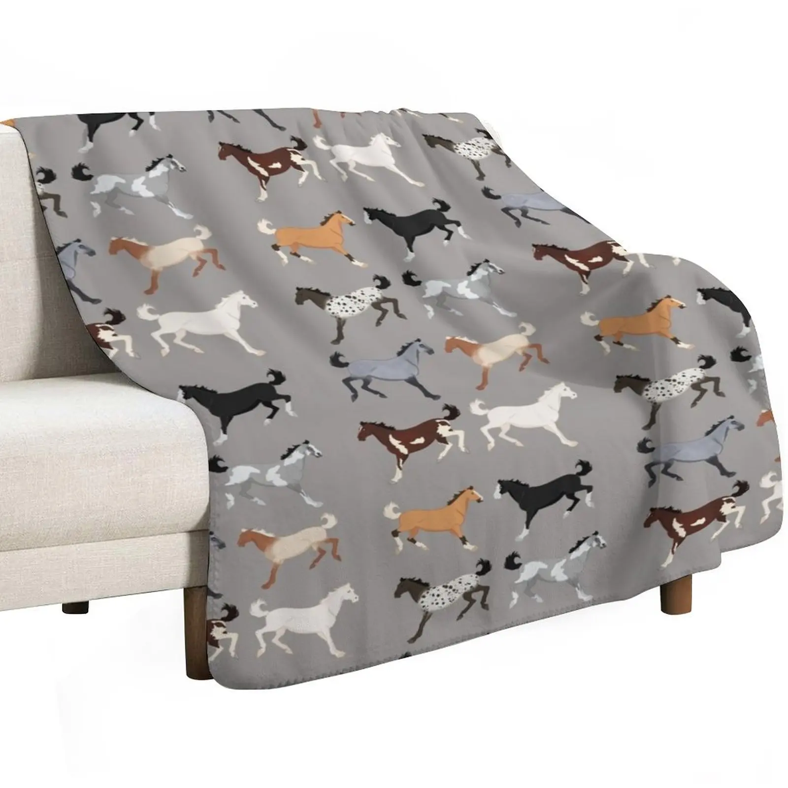All The Pretty Horses Throw Blanket Air Conditioner Soft Blanket for Office Home
