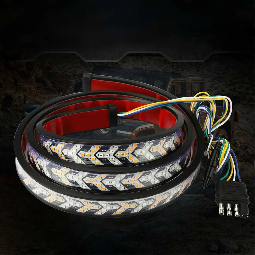 Truck Brake Lamp Tailgate LED Strip Flowing Scanner Effect Enhanced Visibility Tailgate Lights As Shown In The Figure