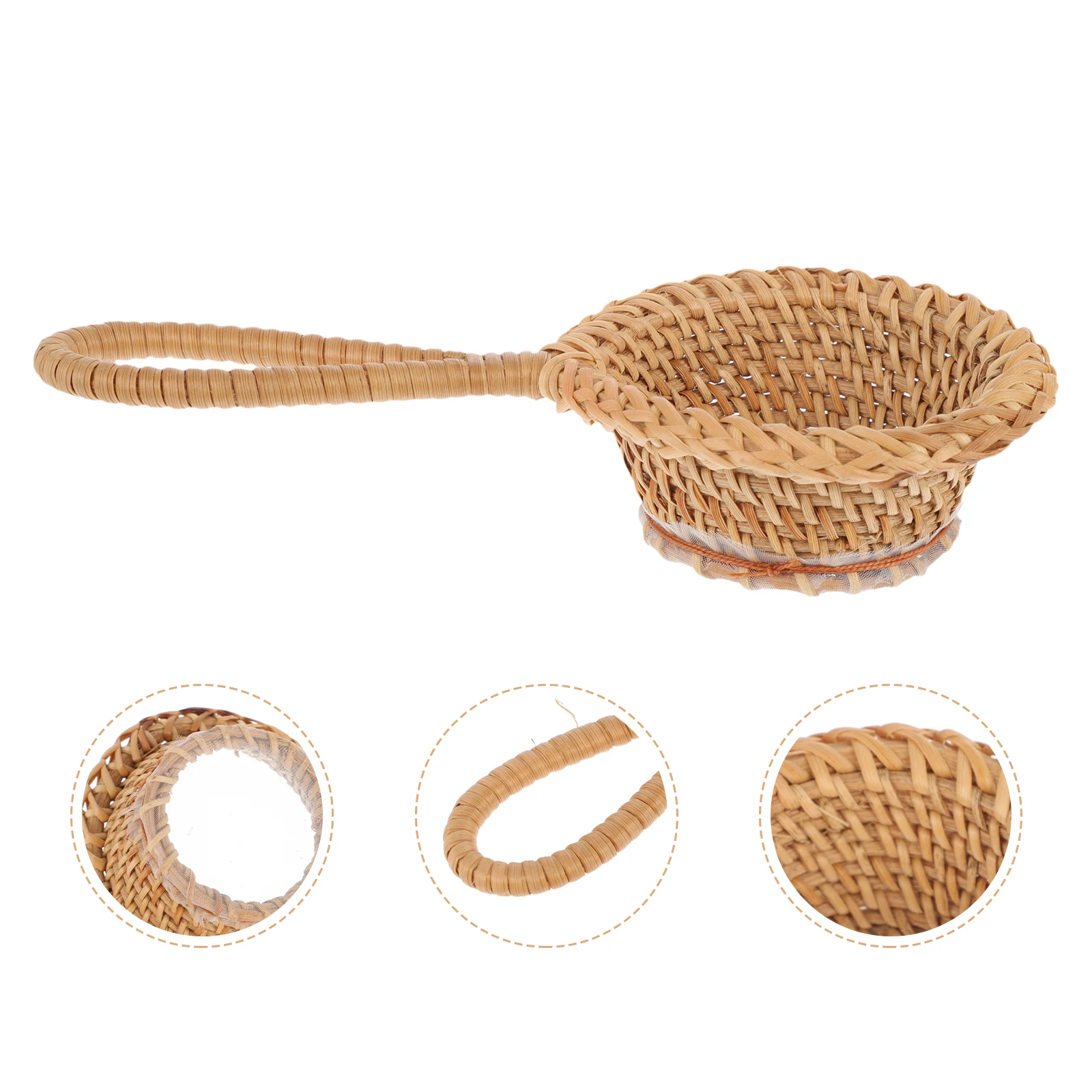 

1pc Rattan Infuser Weaving Strainer Home Office Accessories Practical Tea Filter For Herbs Spices Kitchen Gadget Household Tea