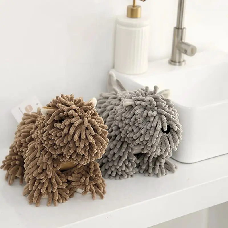 Hand Drying Puff Cartoon Dogs Fuzzy Ball Hand Towel Unique Home Decor Soft High Absorbent Bathroom Hand Towels Dry Your Hand