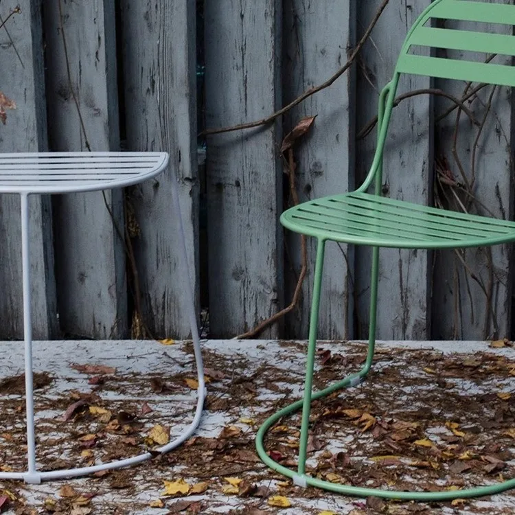 Outdoor metal bench villa table and chair shoe changing bench bench carbon steel garden household dining table and chair