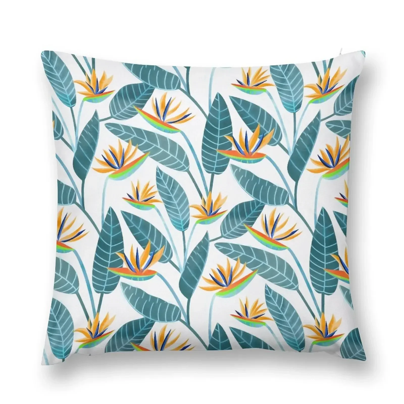 Strelitzia Flowers - White Throw Pillow Pillow Covers Decorative New year Cushions For Sofa Pillowcase Cushion pillow