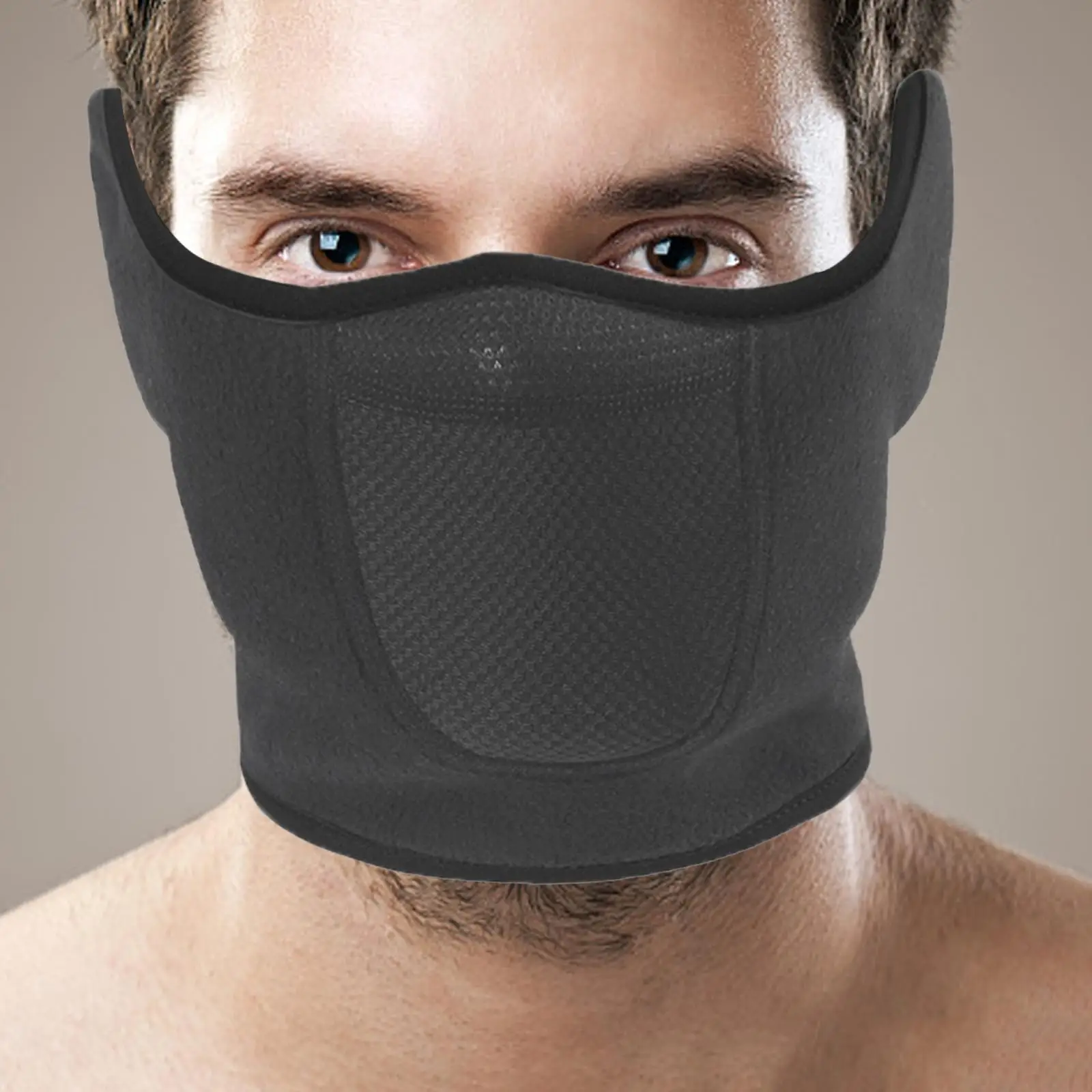 Meia máscara facial de poliéster à prova de vento térmica aquecedor de ouvido malha respirável para esportes ao ar livre esqui acampamento