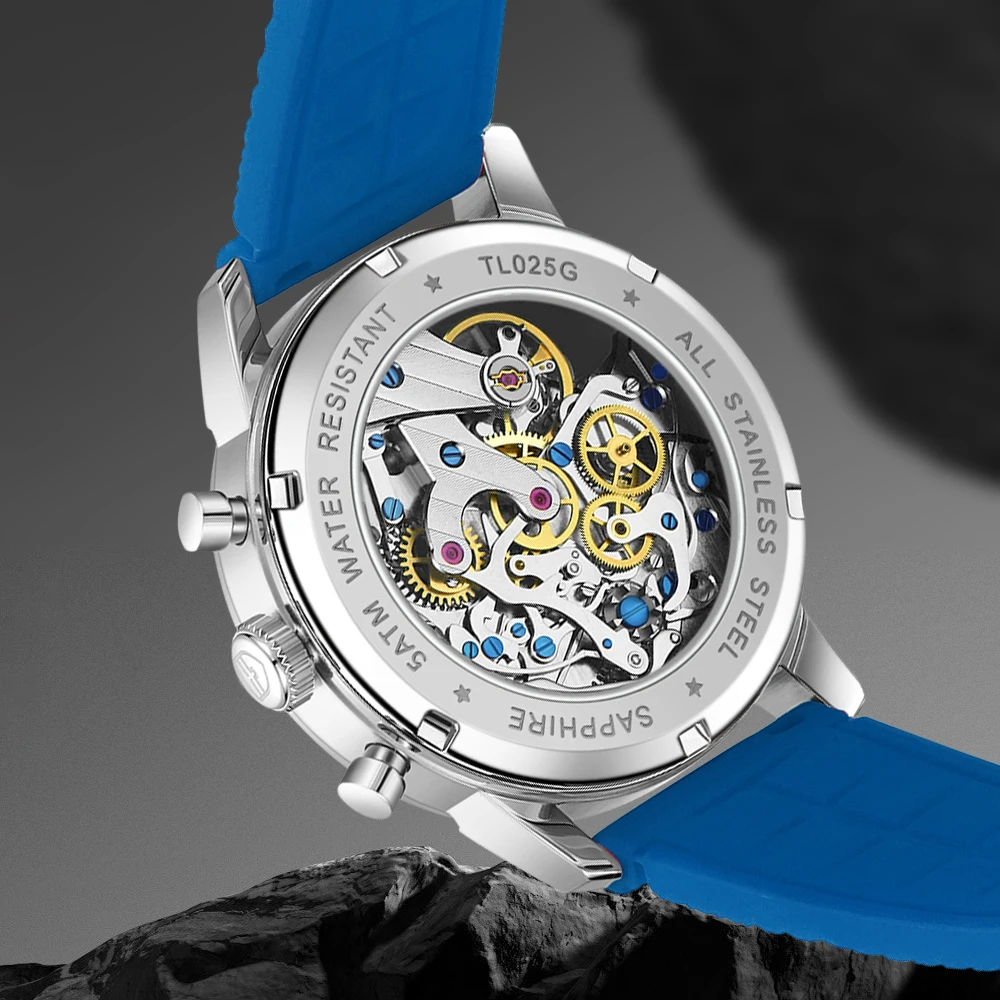 TOPHILL 1963 Pilot Chronograph Watch for Men 40mm Sapphire Glass Original Seagull ST1901 Movement Mechanical Wristwatches