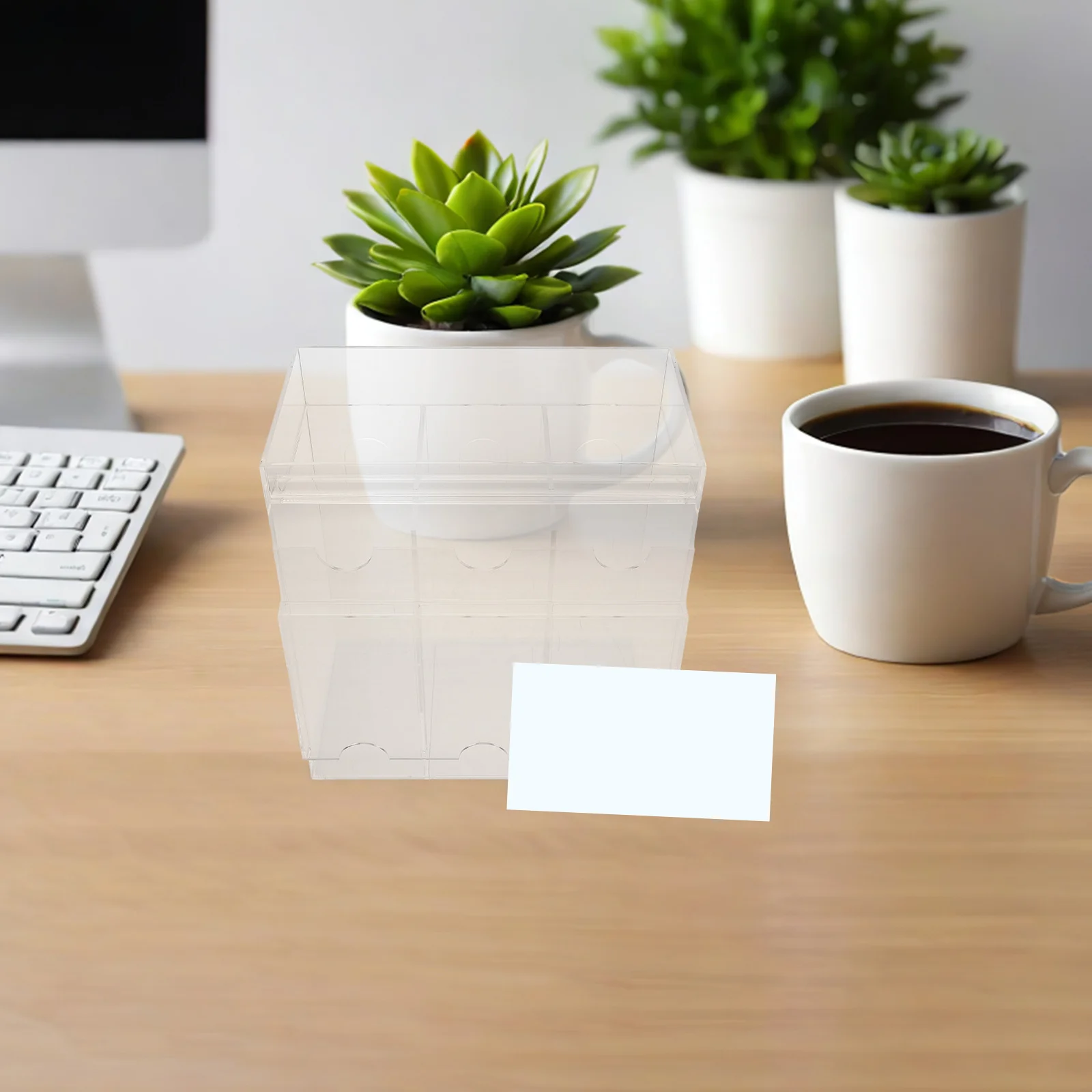 

Акриловый прозрачный ящик для хранения карточек, органайзер с несколькими отделениями для деловых торговых фотокарт, держатель для дисплея