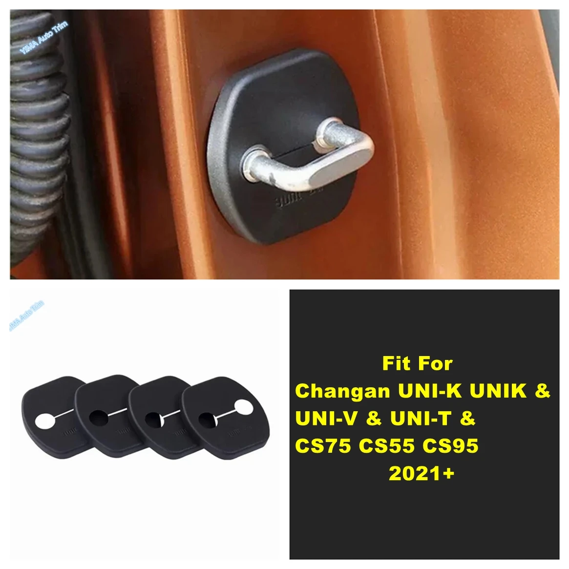 Auto Accessories Door Lock Cap Protecttion Decor Cover Trim For Changan UNI-K UNIK & UNI-V & UNI-T & CS75 CS55 CS95 2021 - 2024