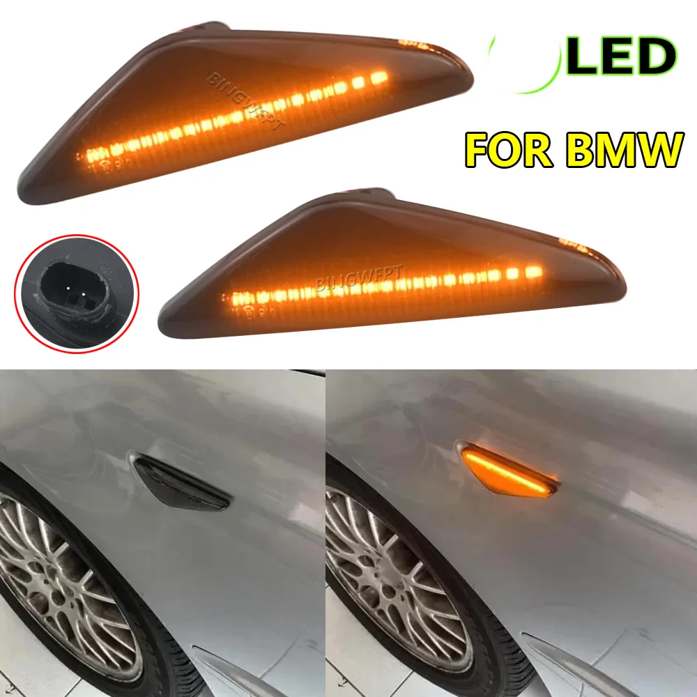 

1Pair Dynamic LED Side Marker Lights Turn Signal Blinker Indicator Lamp For BMW E46 2D 2003-2006 325Ci 330Ci Coupe Convertible