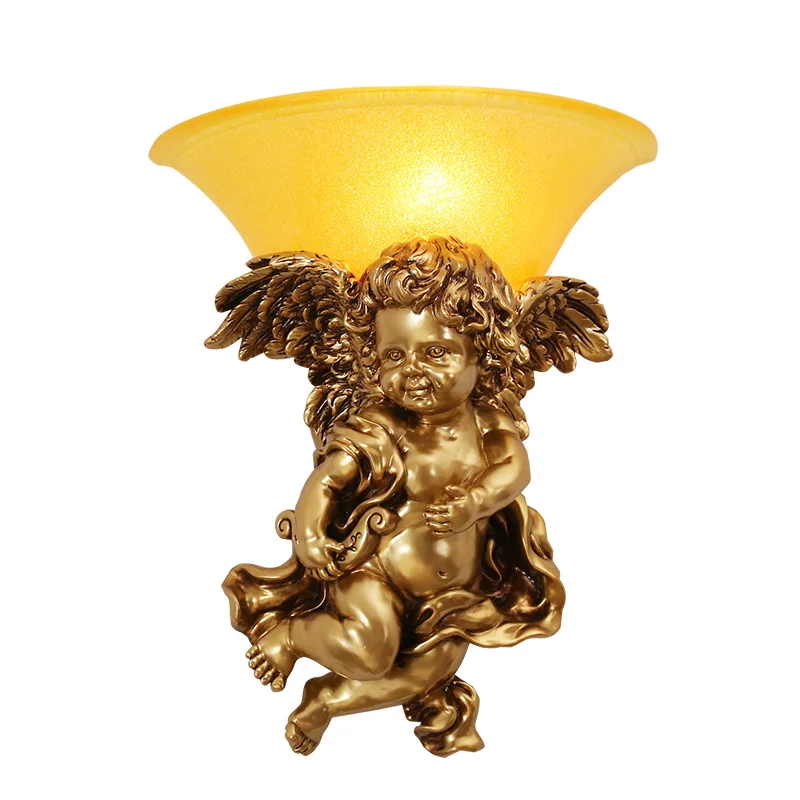 

European creative angel children's room wall lamp, living room background wall,entrance decoration bedroom bedside lamp