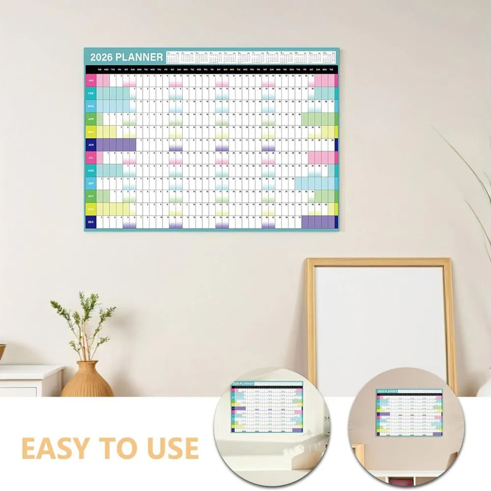 New 2026 Calendar Large Wall Calendar 365 Days Planner Sheet To Do List Check-In Plan Daily Weekly Agenda Schedule Organize image 6