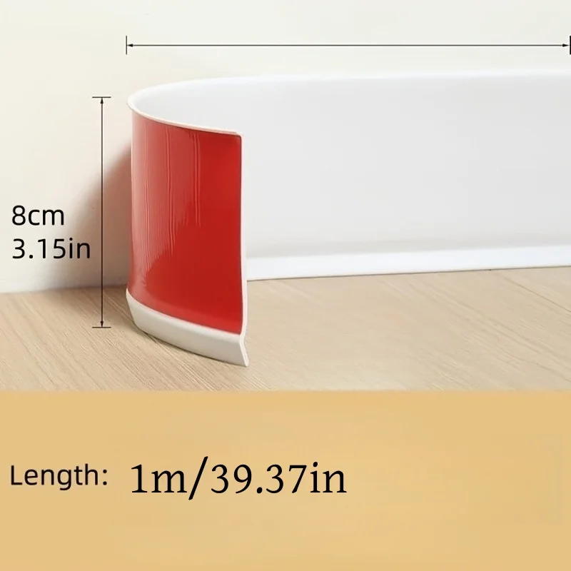 1pc 1m/3meters Flexible Substrate Molded Decoration, Self-adhesive Skirting Board, Peeling and Pasting Wall Base  Decoration