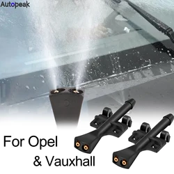 Pair Car Front Window Windshield Wiper Washer Nozzles Sprayer Engine Hood Clips Jet For Opel Meriva A 2003 - 2010 OE# 93387764
