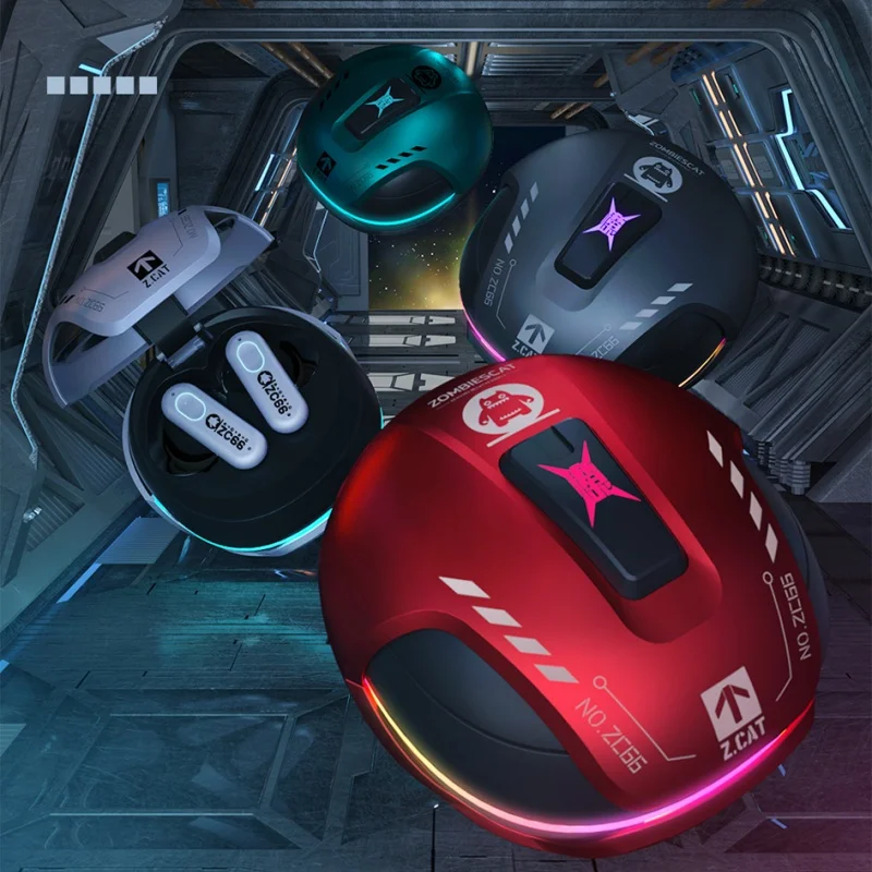 Zombie Cat B5 TWS سماعة لاسلكية تعمل بالبلوتوث سماعات ANC نشط إلغاء الضوضاء الرياضة سماعة الموسيقى ألعاب العصرية الهيب هوب سماعة