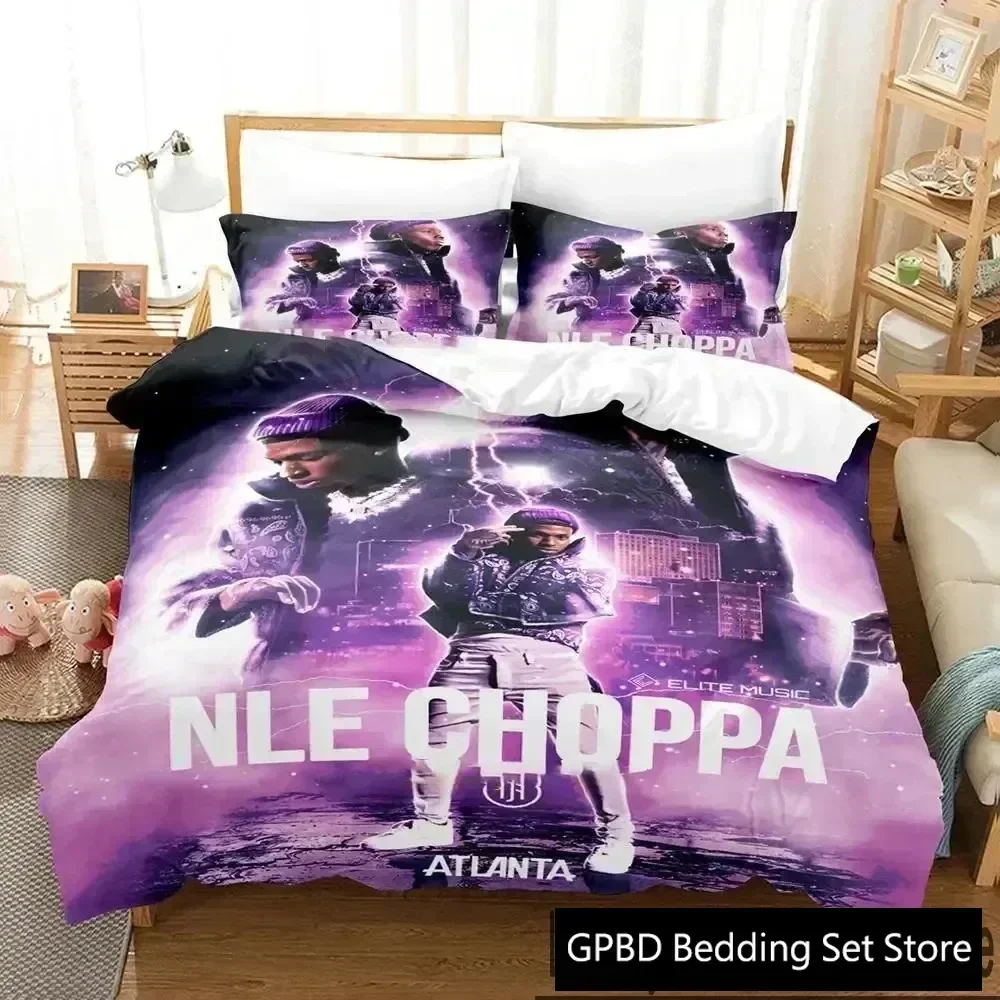 Luxury New 3D Print NLE Choppa Rapper Bedding Set Boys Girls Twin Queen King Size Duvet Cover Bed boys Adult Home Textileextile