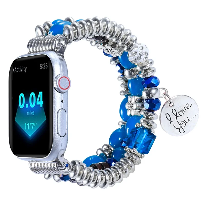 Cinturino gioielli per Apple Watch Ultra10 8 7 6 5 4 3 SE Band per donna Bracciale con perline 42mm 49mm 44mm 40mm 45mm 41mm cintura