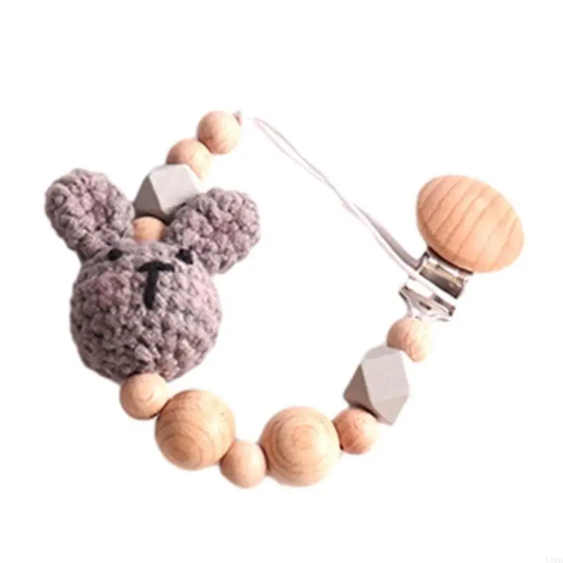 

Upgraded Beads Anti-drop Dummy Holder Nipple- Clip Teething Toy Baby Gift L8RB