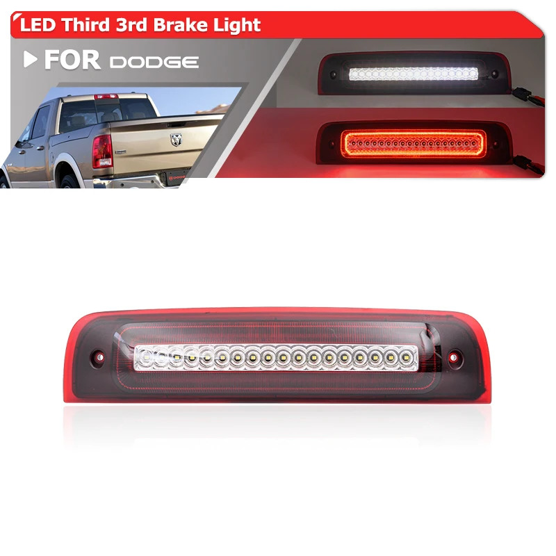 

For Dodge RAM Gen4 1500 09-18 2500 3500 10-18 1500 Classic 19-21 4500 5500 Led Strobe Third Brake Light Cargo Roof 55372082AF