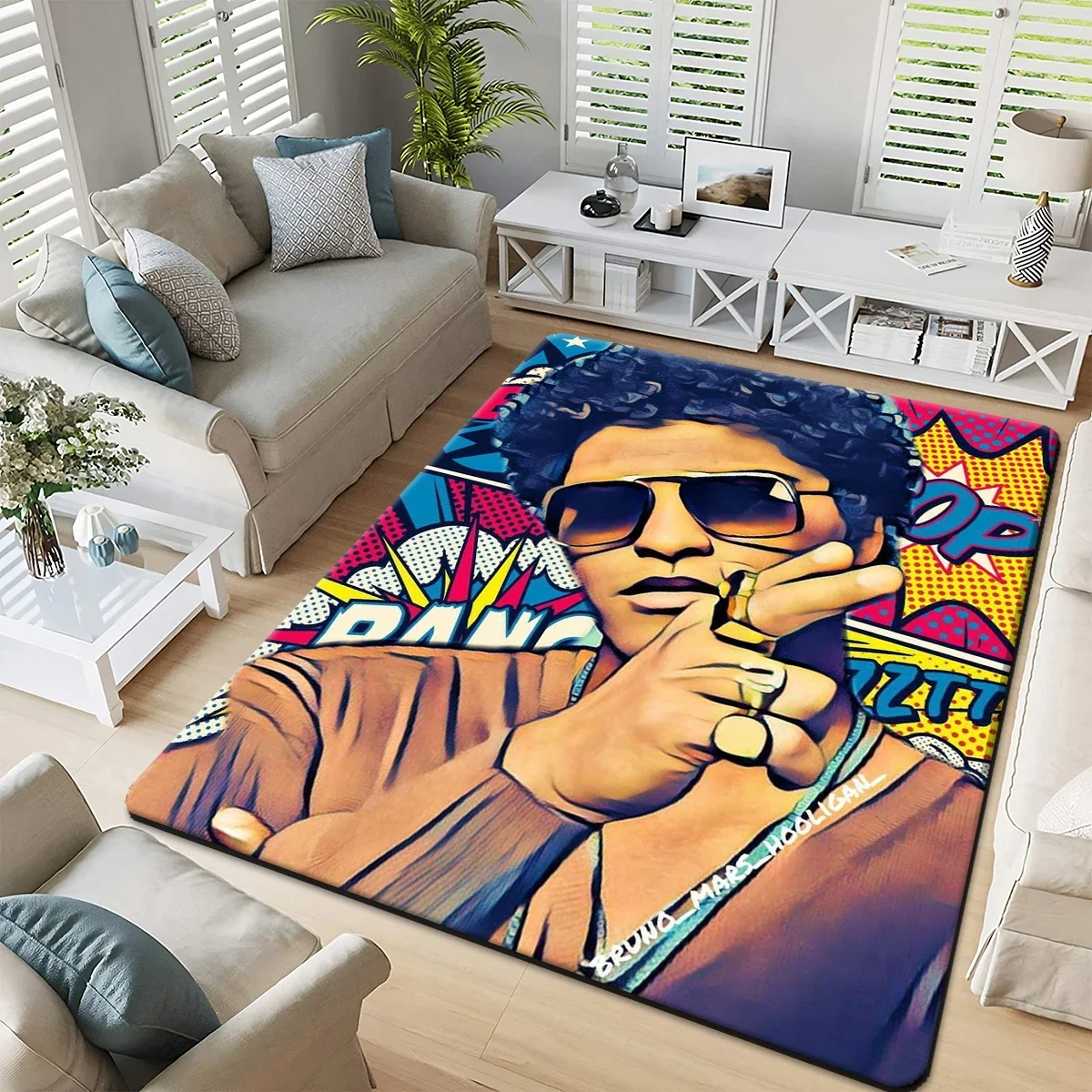 American pop singer Bruno-Mars carpet Living room ldecoration,bedroom,kitchen,bathroom,foot mat,hotel living room rug EP home