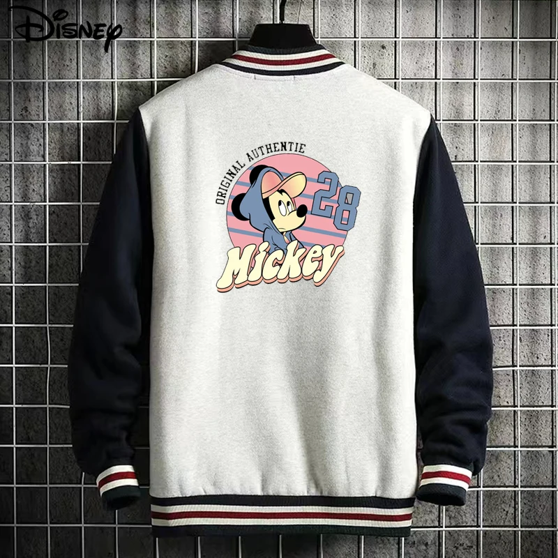 

Disney 2022 New Arrival Patchwork Cotton Top Fashion Logo Mickey Mouse Print Casual Bomber Baseball Jacket Loose Cardigan Coat