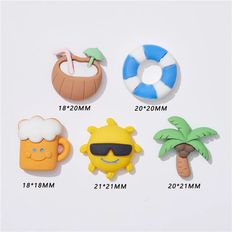 10pcs Summer Beach Toy Series Resin Flatback Cabochon Scrapbook Kawaii Embellishments Accessories Suministros Para Manualidades