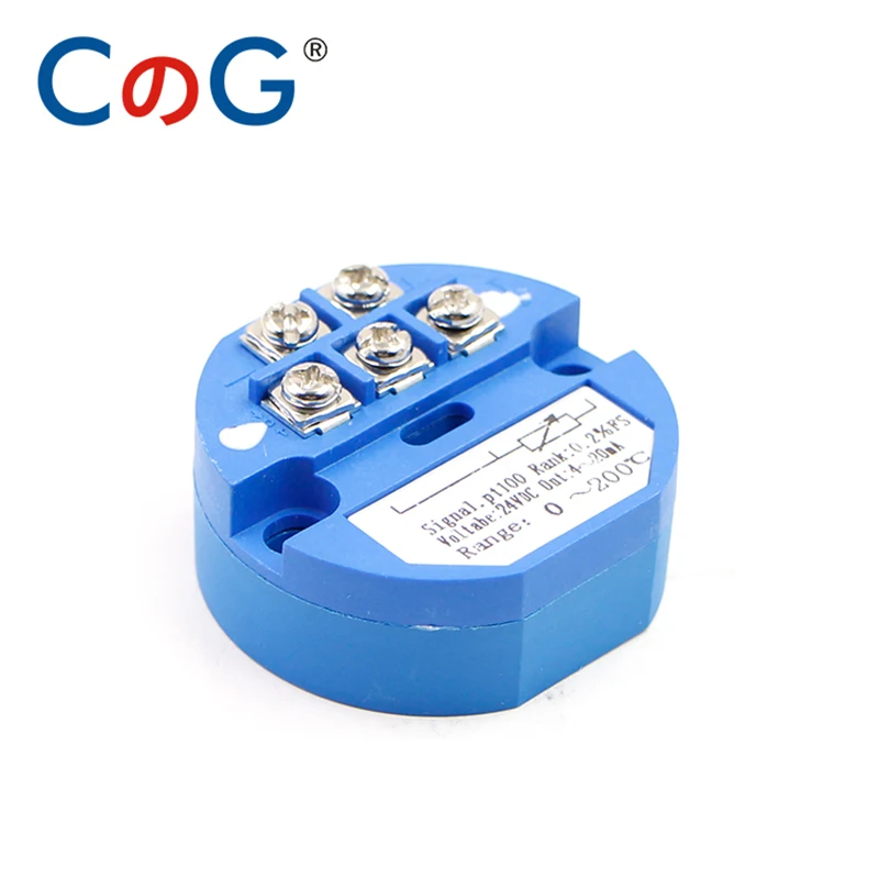 CG PT100 Type Head-mounted Temperature Transmitter 4-20mA 0-200 Celsius Thermal Resistance Converter RTD Input 4-20mA Output