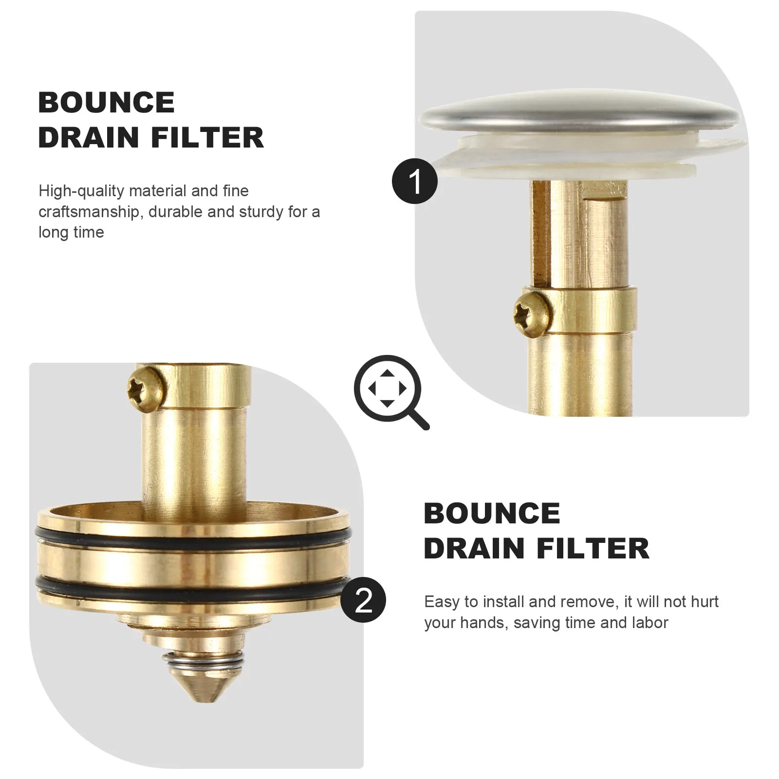 

1 шт. кнопочный сливной фильтр-пробка стандартного размера для раковины, кухонной и ванной мойки, фильтр для мусора