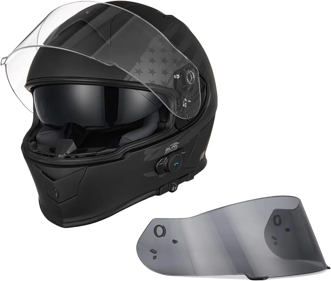 

Bluetooth Integrated Full Face Motorcycle Helmet with Dual Visor