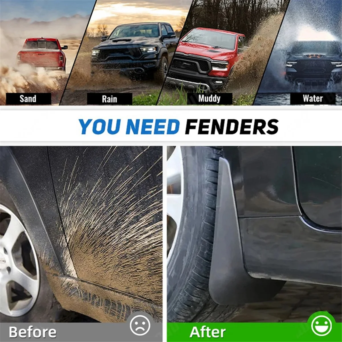 สําหรับFord Bronco Sport 2021 2022-2023 รถMud Flaps Splash Guards Mudguardsด้านหน้าด้านหลังจัดแต่งทรงผม—L49A