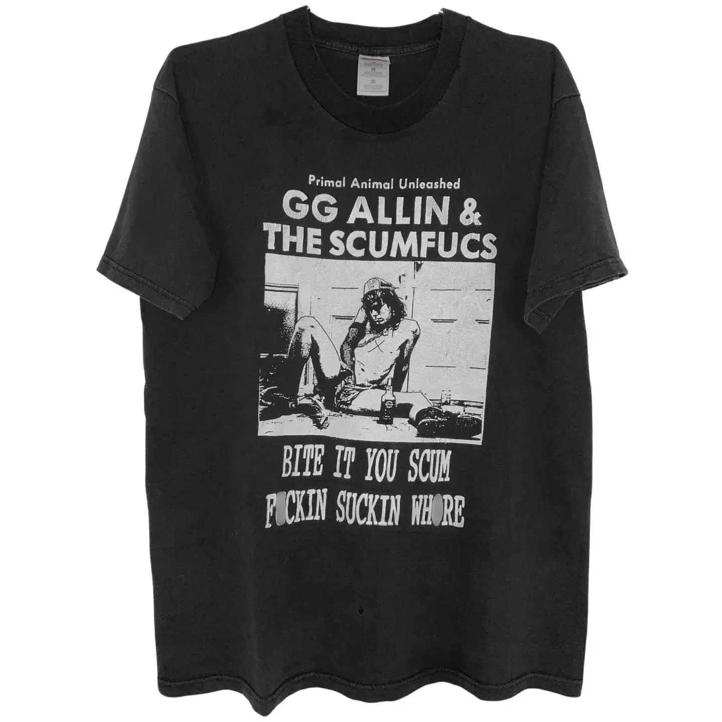 Cseta Vintage GG Allin Original de Merle Dense Sound Studio, de aodón, corte están, manga corta, cuello redondo, para...