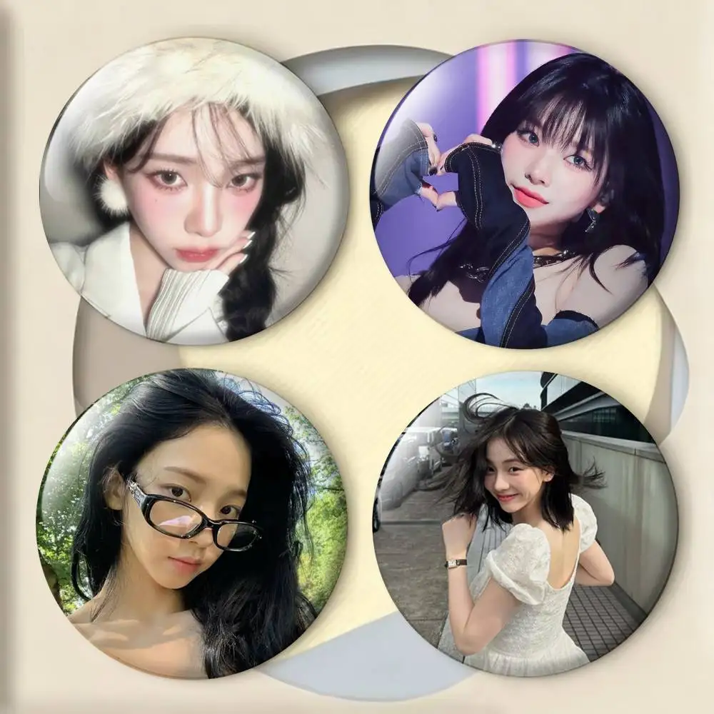 Лазерный значок K-Karina Y-Yu J-Jimin Cold Beauty для украшения рюкзаков, одежды, головных уборов, креативные аксессуары