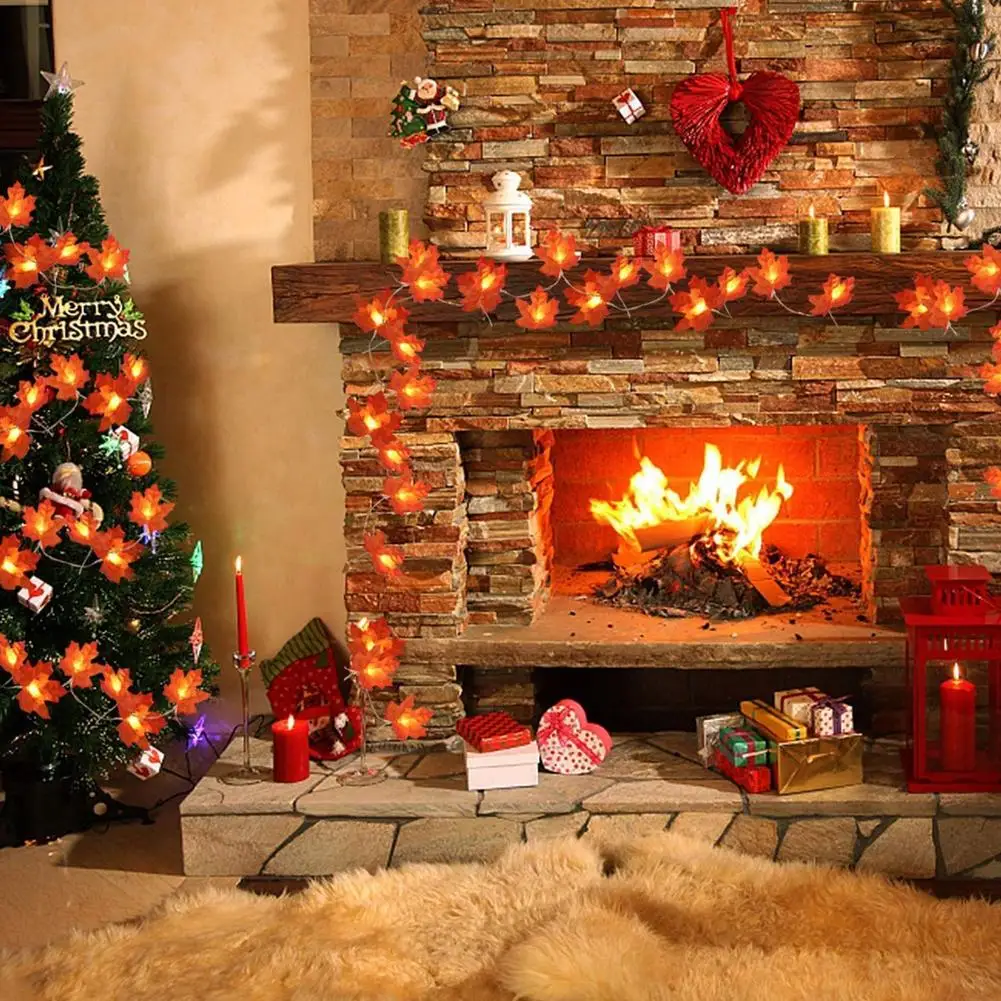 150CM LED Maple Leaf String Lights Battery Powered Fairy Lights For Home Party Holiday Arrangement Scene Outdoor Decoration