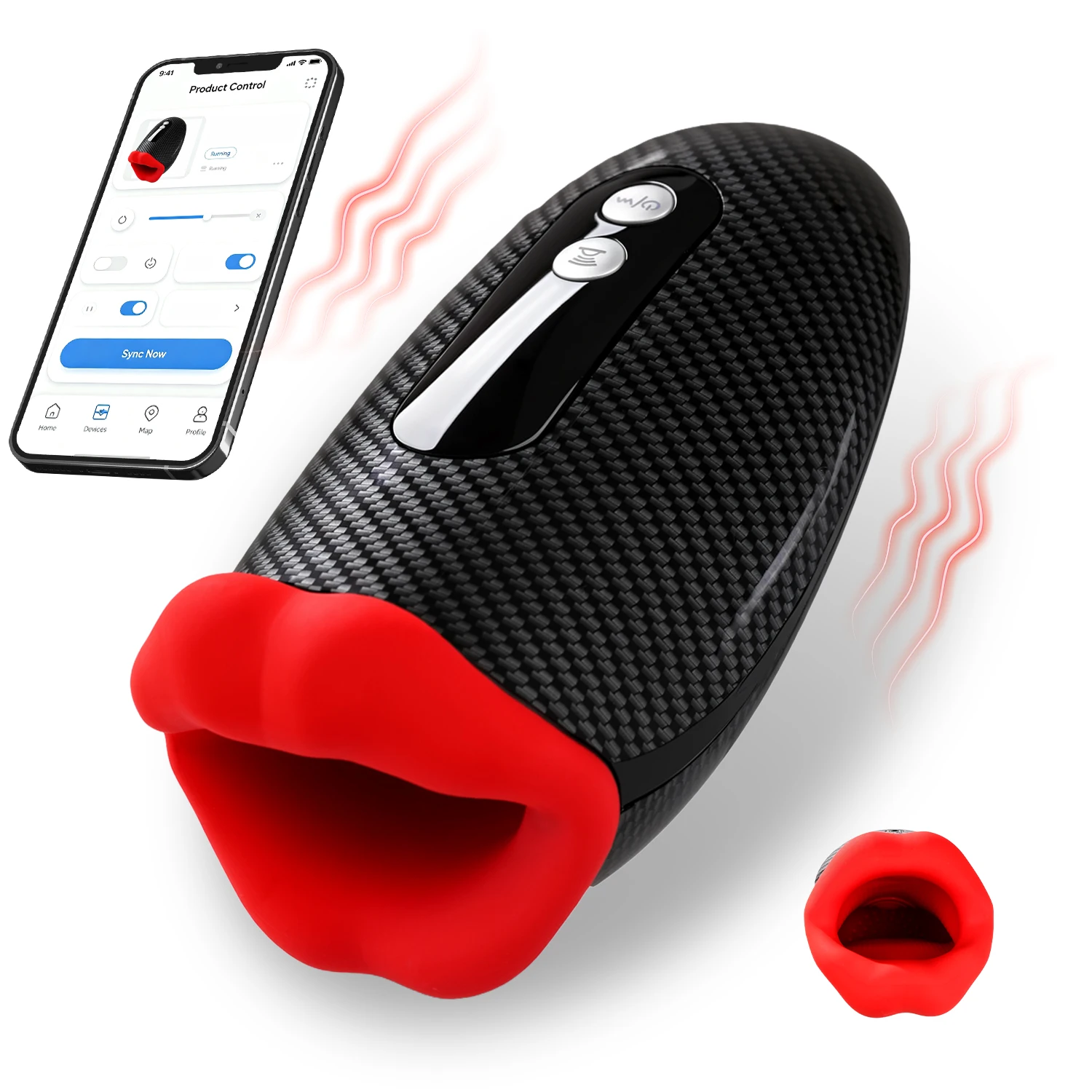 Deep-throat Sex And Oral Stimulated Massager with 9 Tapping + 9 Vibrating Smart LCD screen display Sex Toys for Men