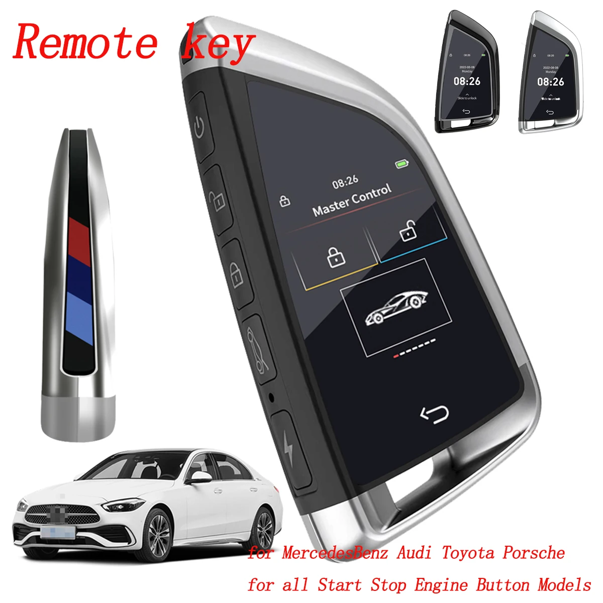 Universal Smart LCD Remote Key Keyless Entry For MercedesBenz Audi Toyota Porsche For all Start Stop Engine Button Models