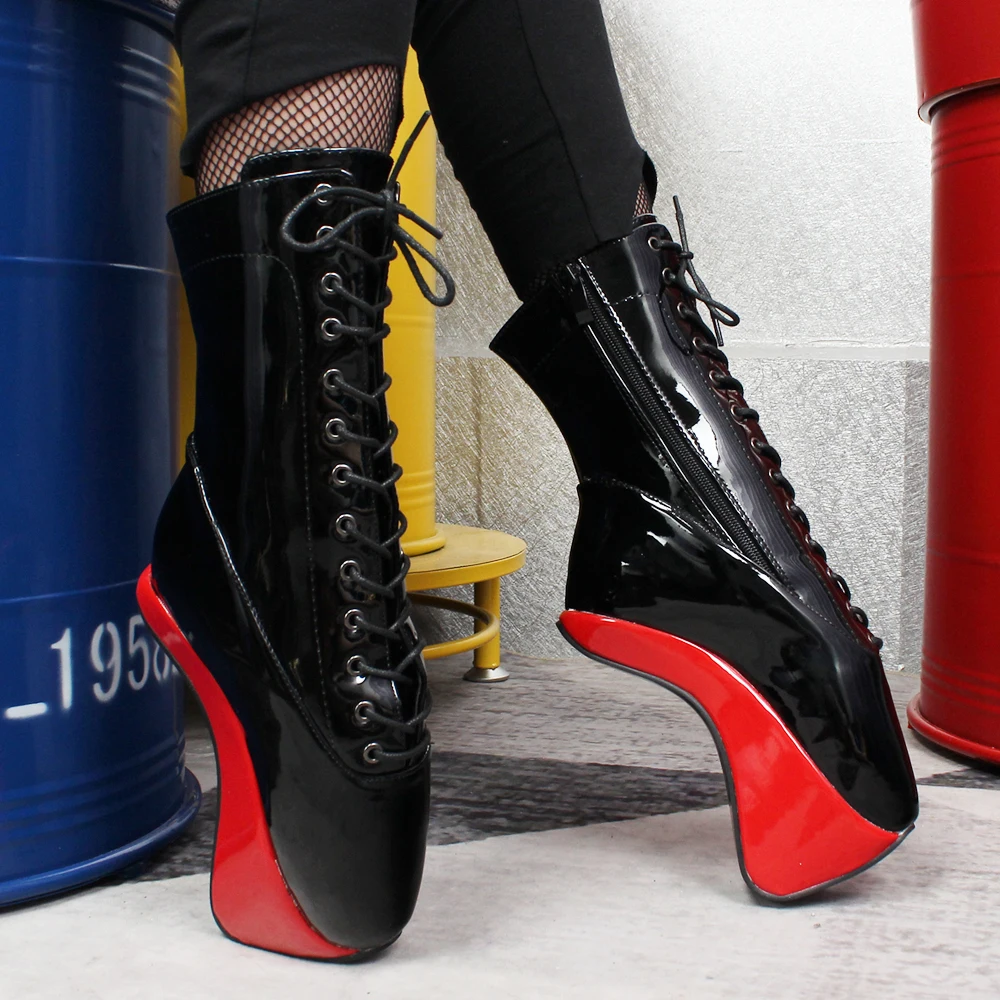 

Unisex High Heel Ballet Ankle Boots 7 Inch High Heel Cosplay Shoes Size 36-46