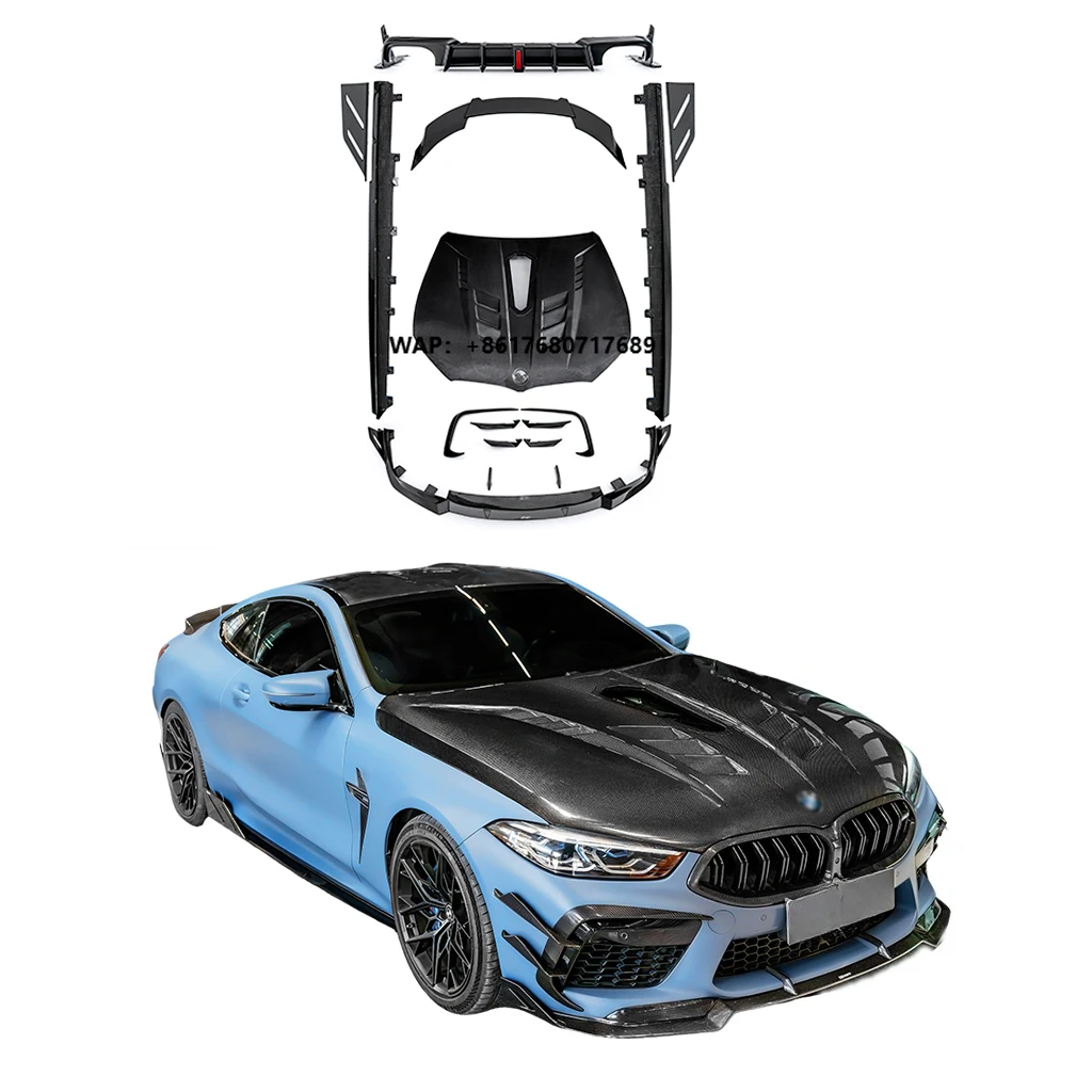 Whole Set Dry Carbon Fiber CMST Body Kit for 2018-2022  M8 Front Lip/Rear Diffuser/Side Skirt/Tuyere/Spoiler/Hood Upgrade
