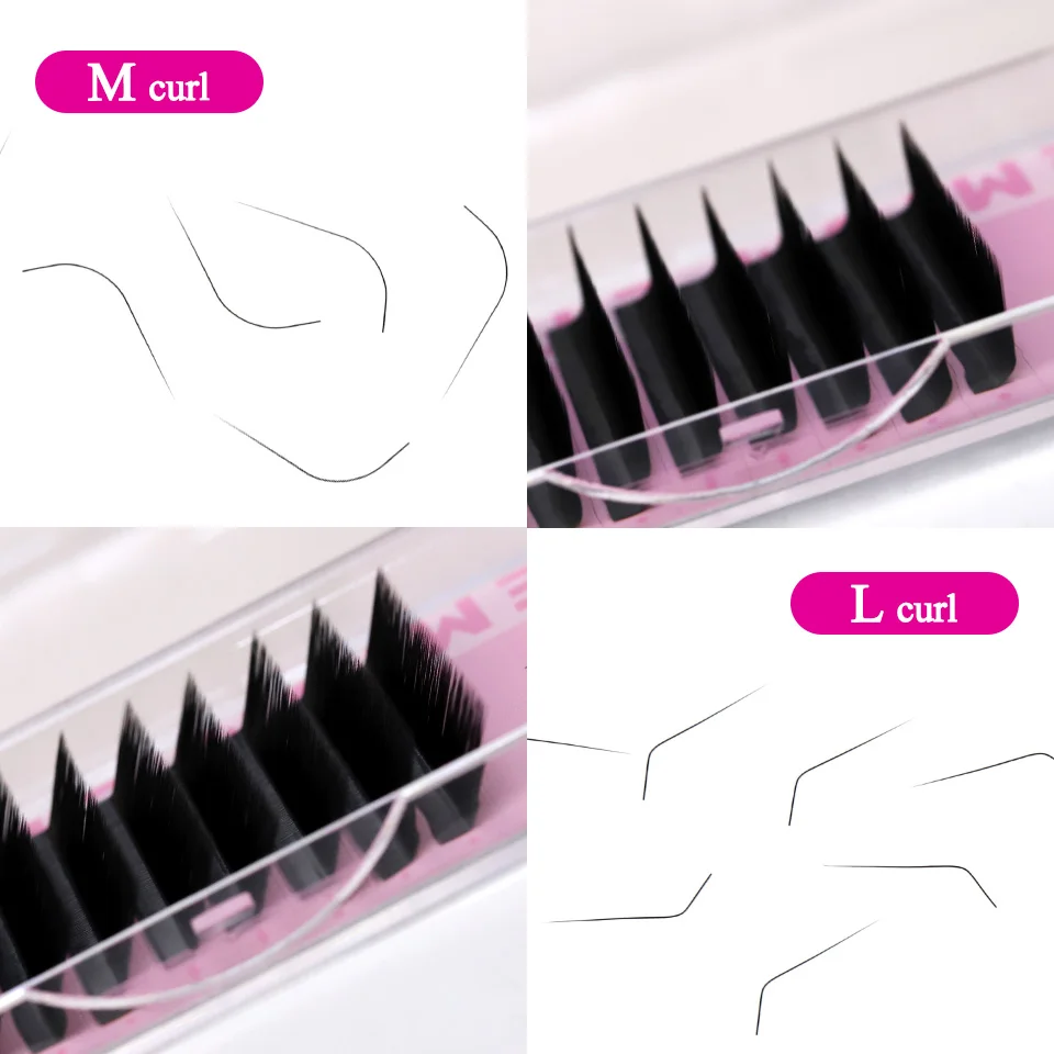 Aguud 소프트 내추럴 볼륨 캐시미어 매트 블랙 속눈썹 트레이 L/M 컬 8-15mm 믹... - 3